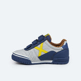 Zapatillas Munich G-3 Kid Gris y azul – Niño (Velcro) - Puber Sports