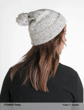 Gorro BCN Sphere Pompón Mujer – Granate, Beige y Negro - Puber Sports