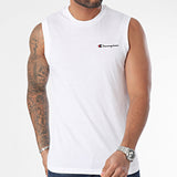Camiseta Tirantes Sin Mangas Champion Blanco – Top Deportivo Transpirable (Unisex) - Puber Sports