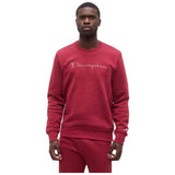Sudadera Champion 222991 rojo granate RS508 sin capucha y cuello redondo, vista frontal