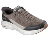 Zapatilla Skechers Contour Foam oliva vista lateral con mediasuela Contour Foam