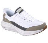 Zapatillas Skechers Contour Foam hombre blanco y taupe vista frontal en ángulo