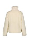 Chaqueta Luhta AASSALO 32261 de mujer en crudo, vista trasera del tejido de pelo rizado
