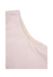Detalle del tejido del chaleco Luhta Akainen rosa