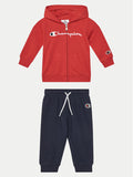 Chandal bebé CHAMPION abierto con cremallera 307053 RS Rojo YS141 Blanco - Puber Sports