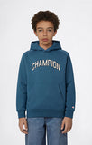 Sudadera Champion junior 307665 azul con capucha, vista trasera