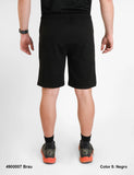 Bermuda hombre BCN algodón bolsillos con cremallera BRAU Negro - Puber Sports