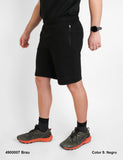 Bermuda hombre BCN algodón bolsillos con cremallera BRAU Negro - Puber Sports