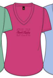 Camiseta mujer SLX Sport Luxury cuello pico fucsia | Transpirable | Hecha en España