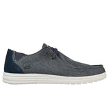 Zapatillas hombre Skechers lona Melson 66387 azul denim - Puber Sports