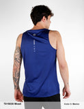 Camiseta hombre running BCN técnica tirantes MOAD marino y azul - Puber Sports