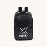 Mochila de pádel Munich 7058163 negra con zapatillero de 30 litros, vista frontal