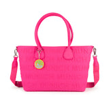 Bolso Munich Bloom Shopper Rosa Fucsia - Vista frontal con colgante Munich Love