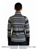 Camiseta de trekking mujer Sphere BCN Ceres 8026052 negra con rayas grises, vista trasera