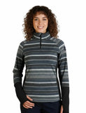 Camiseta de trekking mujer Sphere BCN Ceres 8026052 negra con rayas grises, vista frontal