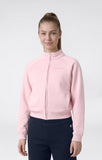 Detalle del chándal Champion niña 405240 con chaqueta rosa y logo en el pantalón