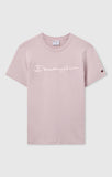 Camiseta Champion logo central bordado a tono 220273 PS230 Rosa pastel - Puber Sports
