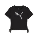Camiseta niña PUMA Logo metalizado y tiras laterales 686419 01 negro