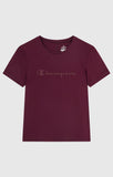 Camiseta Mujer Champion SS TEE Granate – Tejido Transpirable y Estilo Deportivo - Puber Sports