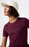 Camiseta Mujer Champion SS TEE Granate – Tejido Transpirable y Estilo Deportivo - Puber Sports