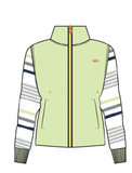Chaqueta mujer SLX Sport Luxury manga rayas verde matcha | Felpa interior algodón