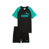 Conjunto Puma Junior 686299 Negro/Verde – Camiseta + Bermuda Poliéster - Puber Sports