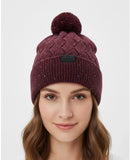 Gorro BCN Sphere Pompón Mujer – Granate, Beige y Negro - Puber Sports