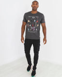 Camiseta Brave Soul Print Instrumentos Musicales Gris – 100% Algodón - Puber Sports