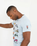 Camiseta Brave Soul print moto Vespa 149SIGN Celeste - Puber Sports