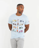 Camiseta Brave Soul print moto Vespa 149SIGN Celeste