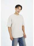 Camiseta Brave Soul Jacquard rayas Testament Beige | Transpirable - Puber Sports