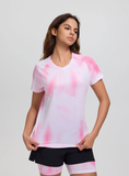 Camiseta running técnica mujer Rukka Muukko print 79831 992 rosa - Puber Sports