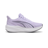 Zapatilla Puma Dasher Lite Sliptech lila vista frontal en ángulo con cordones elásticos