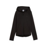 Sudadera Puma Tech mujer negra 694039-01 con capucha y cremallera, vista frontal