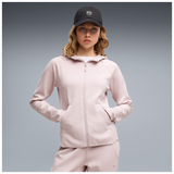 Mujer con sudadera PUMA TECH W FULL ZIP 694039 color 49 Pink, vista frontal