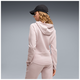 Mujer con sudadera PUMA TECH W FULL ZIP 694039 color 49 Pink, vista trasera