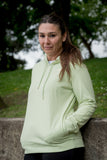 Sudadera capucha mujer SLX Sport Luxury verde matcha flores interior | Felpa