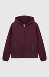 Sudadera mujer Champion interlock capucha y cremallera 118084 Granate - Puber Sports