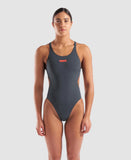 Bañador mujer ARENA TEAM SWIMSUIT SWIM 4760 504 Gris plomo - Puber Sports