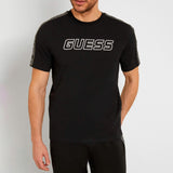 Camiseta Guess ARLO T-Shirt Negro – Tape en Mangas Algodón Hombre
