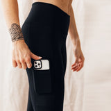 Malla GINADAN Forever leggings pocket Vientre plano 200573 002 negro - Puber Sports