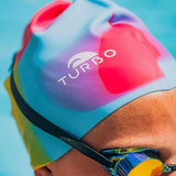 Gorro natación Turbo Silicona Marble 99 multicolor | Resistente al cloro
