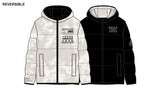 Anorack Puffer Niño Losan Nylon reversible blanco y negro