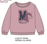 Sudadera niña Losan FW en blanco y en rosa
