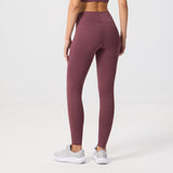 Malla Legging Ginadan Madonna Vientre Plano – Rojo Vino - Puber Sports