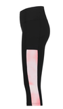 Malla Pirata Rukka 3/4 Mouru con Estampado Lateral – Mujer (Negro/Rosa) 79775 - Puber Sports