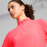 Sudadera mujer Puma RUN FAVORITE 1/4 ZIP 523170 fluor - Puber Sports