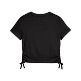 Camiseta niña PUMA Logo metalizado y tiras laterales 01 negro | Transpirable