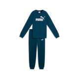 Chándal infantil PUMA ESS Logo Crew JR 689721 azul petróleo, vista frontal