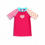 Bañador natacion niña Camiseta lycra Ras playa kuki T15017 54 rosa - Puber Sports